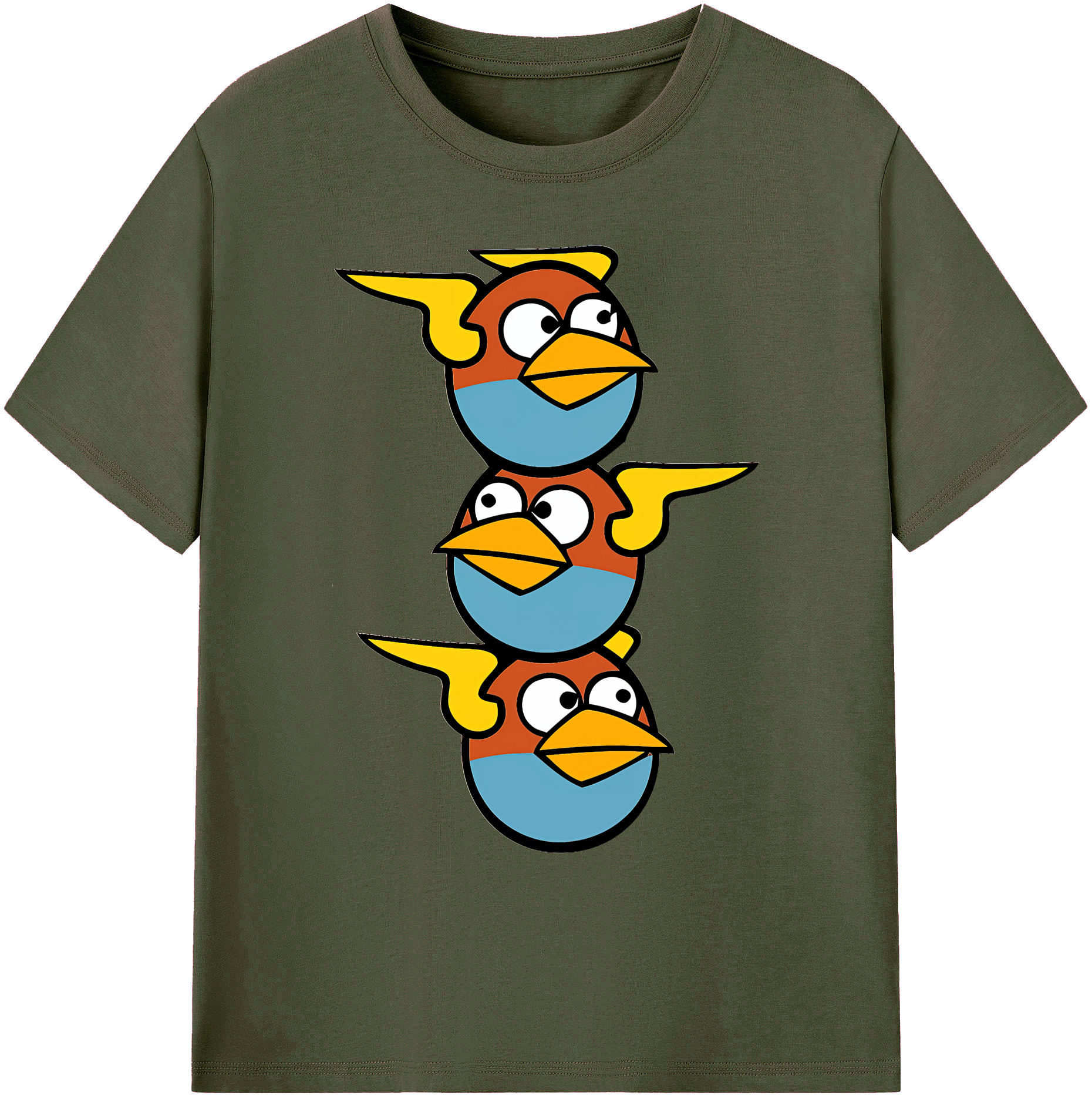 （画像用） Angry Birds アングリーバード 綿100％ メンズ半袖Tシャツ｜肌触りやわらか＆通気性